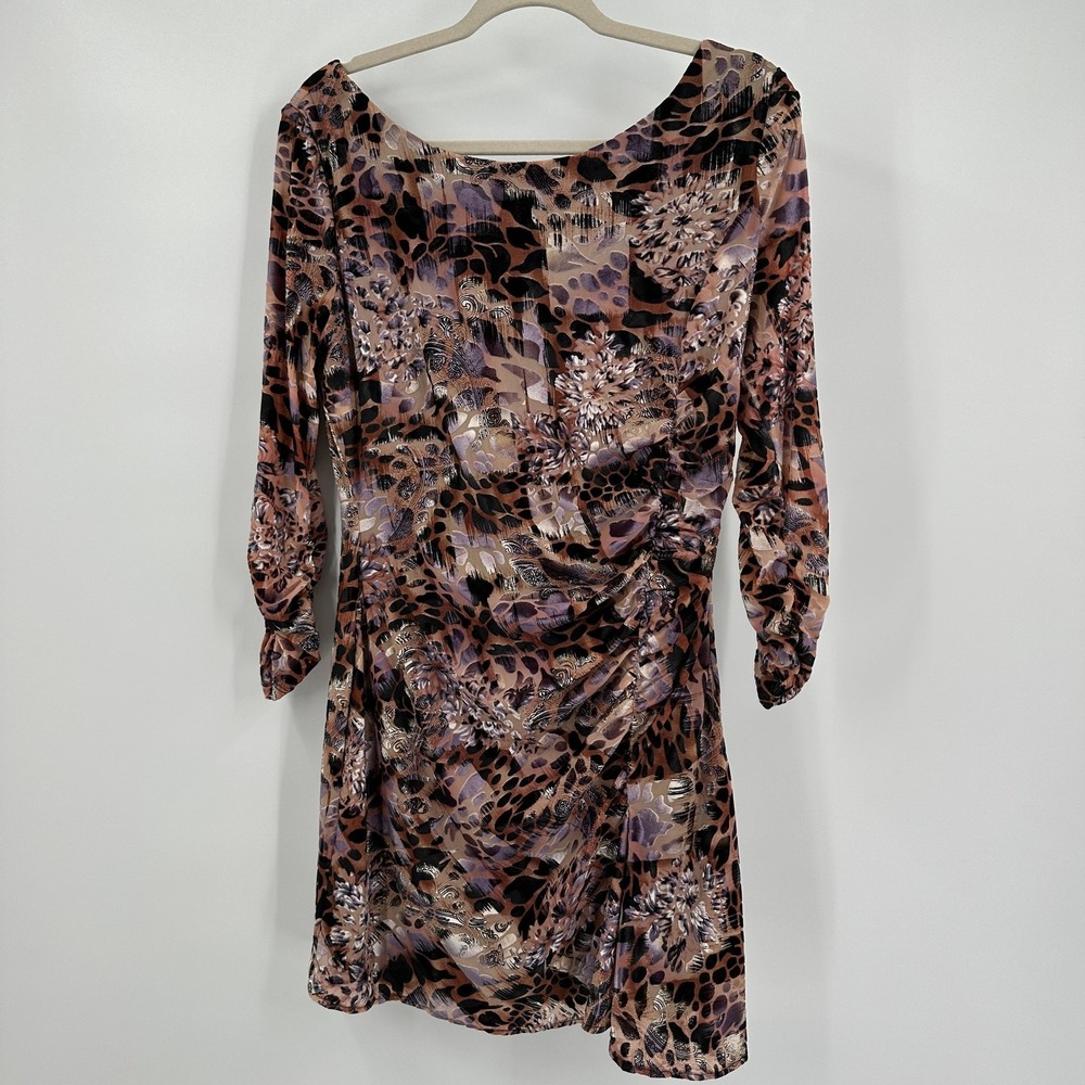Alberto Makali Womens Burnout Velvet Size‎ L Animal Print Maximalist Eclectic